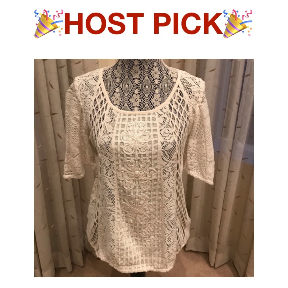 Anthropologie Ivory Lace blouse NWT L